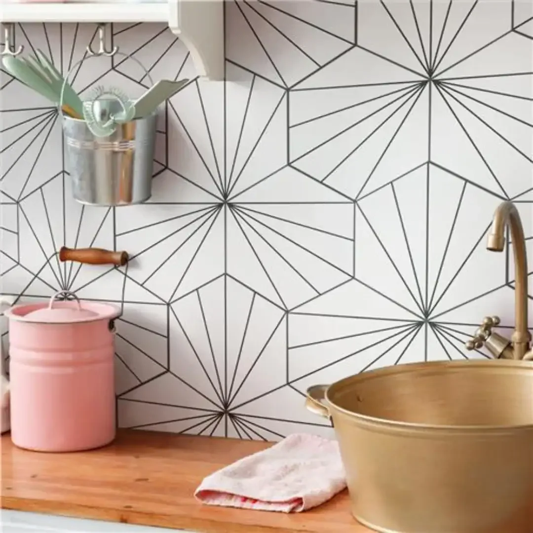 Hex Aster Bianco 22x25